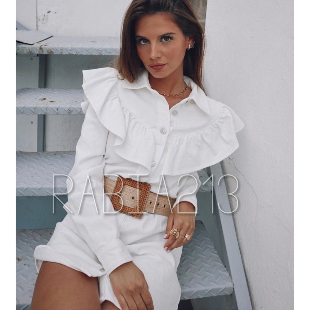 ZARA SHIRT COLLAR DENIM MINI DRESS